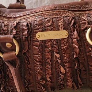 Betsey Johnson Textured Brown Shoulder Bag